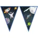 Festone con bandierine a tema avventura spaziale 230 cm