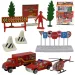 Fire Crew: Set di piccoli camion dei pompieri con accessori