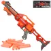 Flames Storm: Gigante fucile spara-spugne elettrico rosso con luce, tamburo rotante e proiettile 73cm