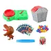 Gioco da tavolo di abilità con dinosauri attaccanti