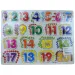Gioco di legno ad incastro con numeri colorati e maniglie 30x22cm