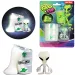 Glown Fun Slime Alien: Slime fluorescente in barile dolio con figura aliena