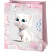 Grande borsa regalo esclusiva bianca con stampa di gatti 26 x 13 x 33 cm