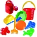 Grande set da spiaggia con secchiello ondulato 10 pezzi - D-Toys