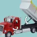 Heavy Duty Truck: Modello di camion ribaltabile in metallo a retrocarica con porte apribili 1/36