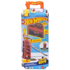 Hot Wheels: Stazione dei pompieri Turbo Start con 2 macchinine - Mattel