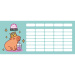ICO: Lizzysuli Lollipop con fantasia capybara, orario scolastico monofoglio fronte-retro