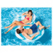 Intex: materasso rotondo con doppio schienale di colore blu 198 x 117 cm