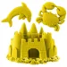 Kinetic Sand: Sabbia modellabile neon gialla con formine - Spin Master