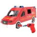 Kit fai da te camion dei pompieri assemblabile con effetti luminosi e sonori, set da 63 pezzi