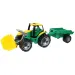 LENA: Trattore gigante con caricatore frontale e rimorchio verde/giallo 108cm