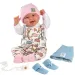 Llorens: 2 in 1 Tala e Talo bambola neonato da 44 cm con suono, accessori rosa e blu