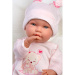 Llorens: Abril, bambola piangente da 42 cm con cuffia con orecchie da coniglio e sacco nanna