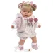 Llorens: Alexandra bambola che piange con ciuccio, cardigan rosa, vestito a fiori 42cm
