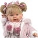 Llorens: Alexandra bambola che piange con ciuccio, cardigan rosa, vestito a fiori 42cm