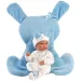 Llorens: Bambola Bimba 35 cm con sacco a pelo blu con coniglietto