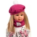 Llorens: Bambola Carla da 40 cm con cappello rosa e borsetta alla moda