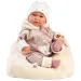 Llorens: Bambola Lala di 42 cm con suono, vestita con abito da orsetto, con lettino.