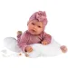 Llorens: Bambola Mimi Llorana di 42 cm con suono, in tutina con orsetto e cuscino