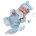 Llorens: Bambola neonato Talo Sonrisas 44 cm con suoni in abito blu con cappuccio