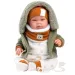 Llorens: Bambola neonato ridacchiante Talo Sonrisas da 42 cm con cappotto con cappuccio