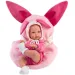 Llorens: Bimba neonato con marsupio rosa con coniglietto 35 cm