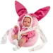 Llorens: Bimba neonato con marsupio rosa con coniglietto 35 cm