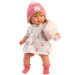 Llorens: Carla, bambola che piange di 42 cm con ciuccio e cappellino a cuoricini.