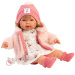 Llorens: Carla, bambola che piange di 42 cm con ciuccio e cappellino a cuoricini.