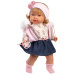 Llorens: Carla, bambola piagnucolante da 42 cm con ciuccio e gonna blu