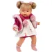 Llorens: Joelle bambola piangente di 38 cm con ciuccio e cappotto rosa
