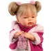Llorens: Joelle bambola piangente di 38 cm con ciuccio e cappotto rosa