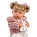Llorens: Julia bambola piangente di 42 cm con ciuccio e cappotto rosa