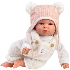 Llorens: Lara, bambola piangente da 38 cm con cappellino con orecchie da orso immagine 3