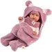 Llorens: Mimi bambola piangente di 42 cm con sacco nanna rosa con orecchie da orsetto