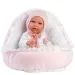 Llorens: Mimi bambola piangente di 42 cm in abito rosa con culla