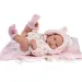 Llorens: Nica bambola neonata di 40 cm con fasciatoio rosa, ciuccio e 4 diversi vestiti