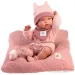 Llorens: Nica neonato bambina in abito rosa con cuscino 38 cm