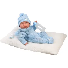 Llorens: Nico, bambino neonato da 40 cm con biberon e cuscino immagine 1