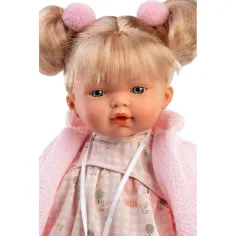 Llorens: Roberta, bambola da 33 cm con ciuccio, vestita con un cardigan rosa. immagine 3