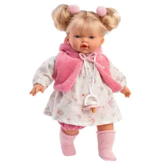 Llorens: bambola Roberta da 33 cm con ciuccio e gilet rosa immagine 1