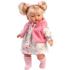 Llorens: bambola Roberta da 33 cm con ciuccio e gilet rosa immagine 2