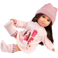 Llorens: bambola Sara da 35 cm con cappellino rosa lavorato a maglia immagine 3