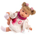 Llorens: bambola che piange Júlia da 42 cm con ciuccio e gonna con fiocco