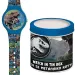 Luna: Orologio analogico Jurassic World con dinosauri in scatola di metallo decorativa
