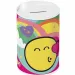 Luna: Salvadanaio cilindrico in metallo con emoji, 10x15cm