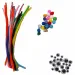 Luna: Set artigianale con pompon, ciniglie e occhi, set da 450 pezzi