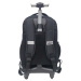 Luna: Zaino trolley scolastico Must Team Nero a 3 scomparti, zaino 31x24x45 cm