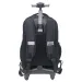 Luna: Zaino trolley scolastico Must Team Nero a 3 scomparti, zaino 31x24x45 cm