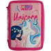 Luna: astuccio imbottito rosa Must Team con stampa unicorno a due scomparti 15x5x21 cm